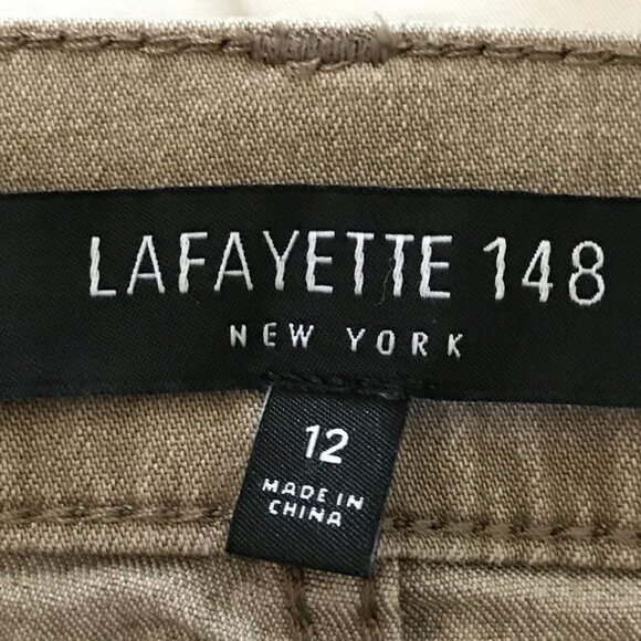 Lafayette 148 New York Straight Leg Pants Women 12 Brown Mid Rise Preppy 16858 - Picture 3 of 12